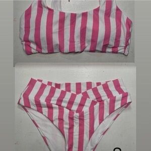 Victoria’s Secret Pink and White Striped Bikini Set
